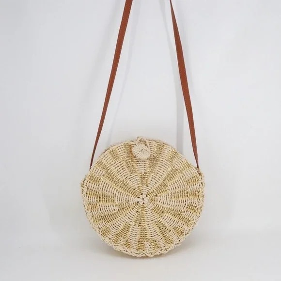 American Eagle Round Woven Crossbody Shoulder bag - Picture 1 of 7